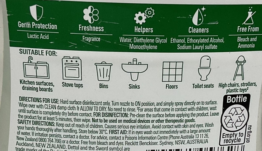 Dettol 梨味表面抗菌噴霧 Other Cleaners Dettol 