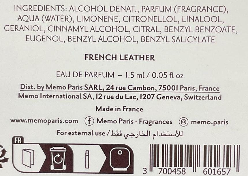 Memo Paris 法蘭西詩人淡香精1.5ml Fragrance Memo Paris 