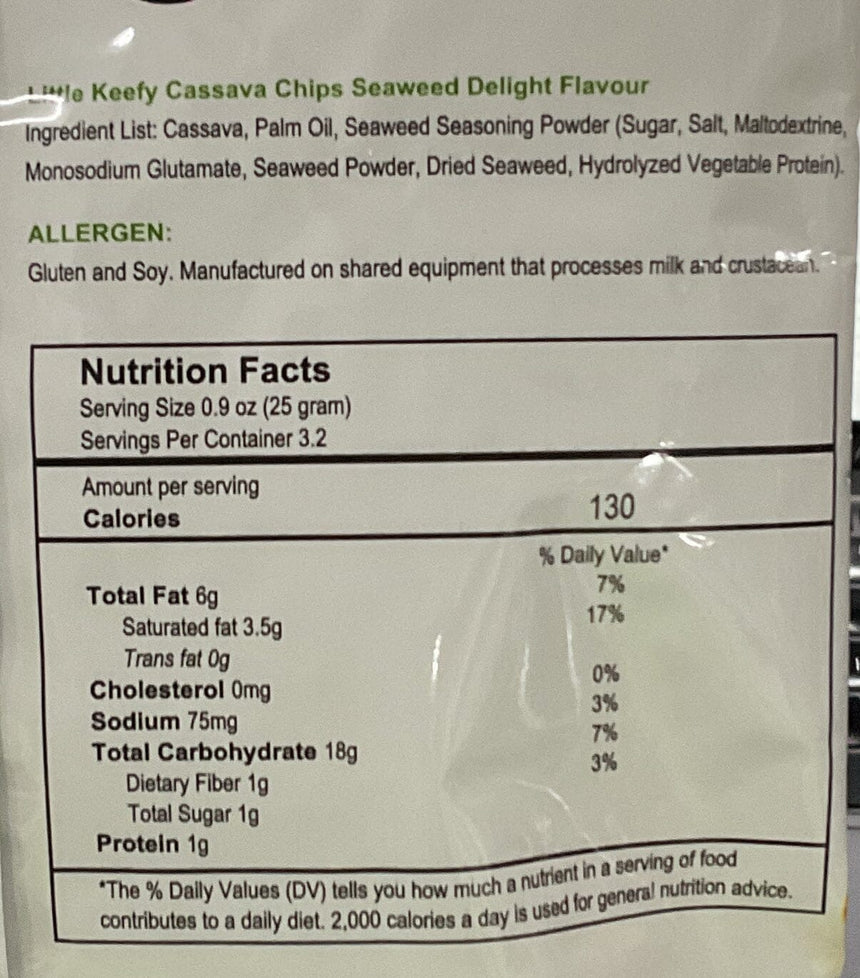 Little Keefy 海苔味木薯片 * Potato Crisps Little Keefy 