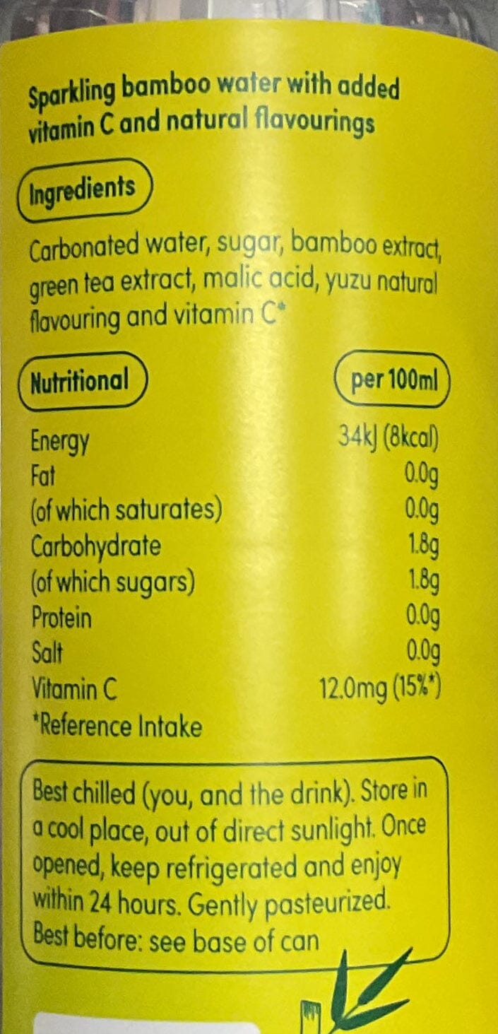 Juno Bamboo Water 柚子氣泡水 Carbonated Drinks Juno Bamboo Water 