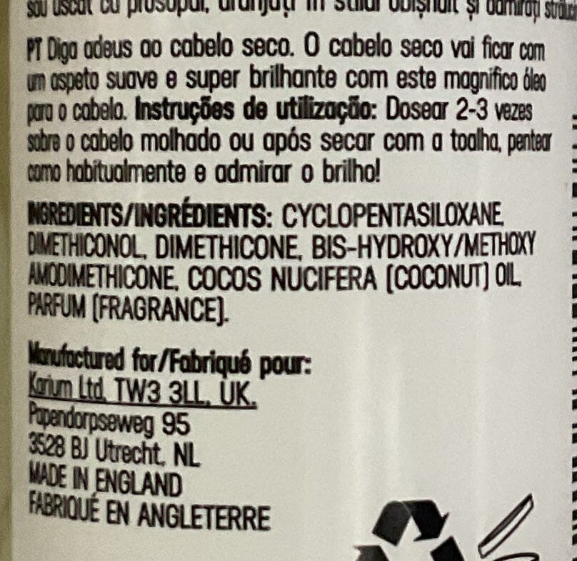 Inecto 椰子抗燥髮尾油 Hair Treatments Inecto 