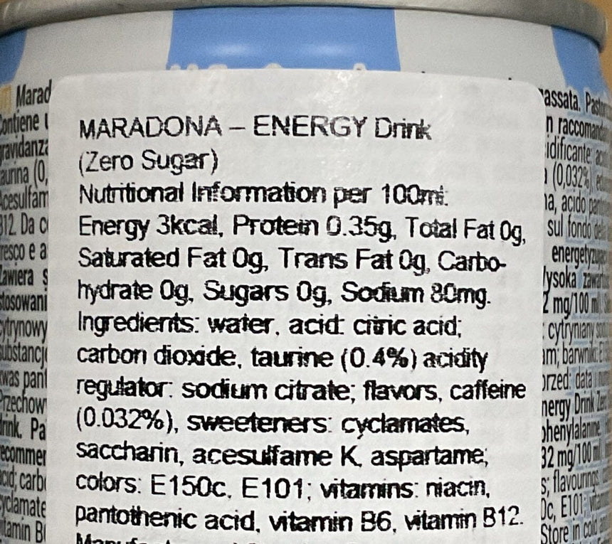 Maradona 無糖能量飲品 Energy Drinks Maradona 