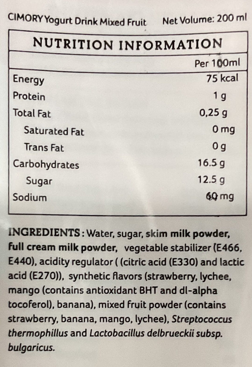 Cimory 雜果乳酪飲 Chocolate & Other Drinks Cimory 