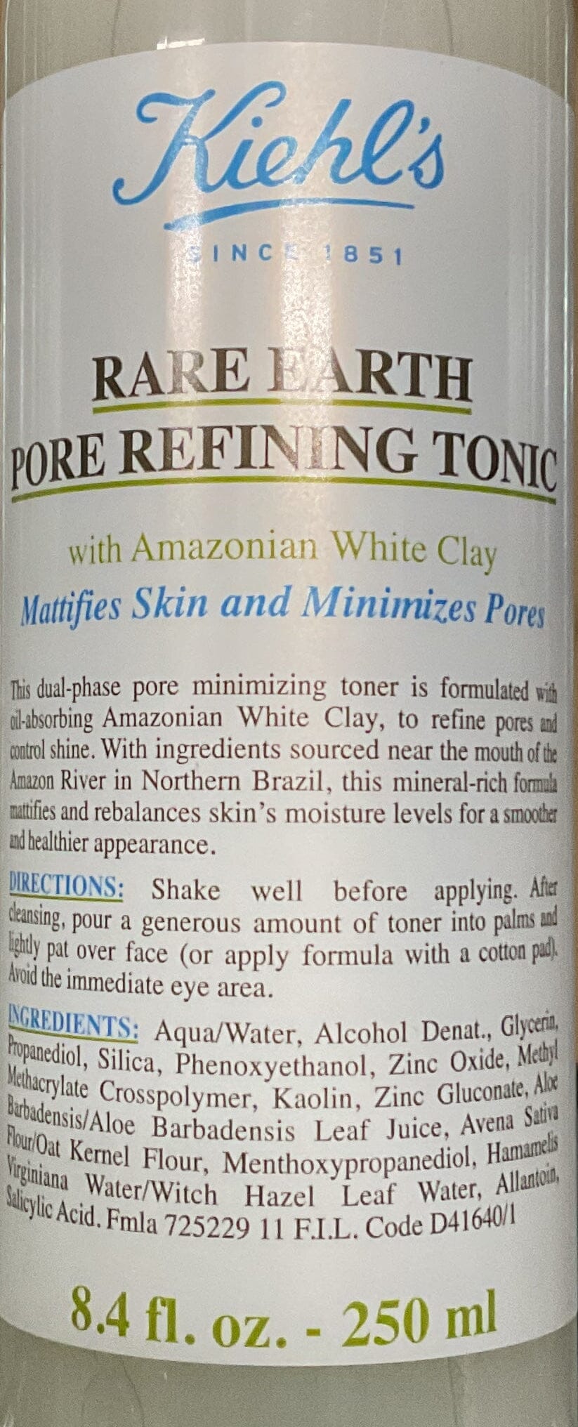 Kiehl's 白泥淨緻毛孔爽膚水 Toner Kiehl's 