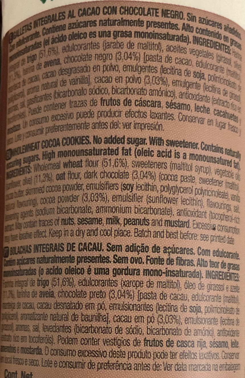 Santiveri 可可欖油全麥曲奇 Cookies Santiveri 