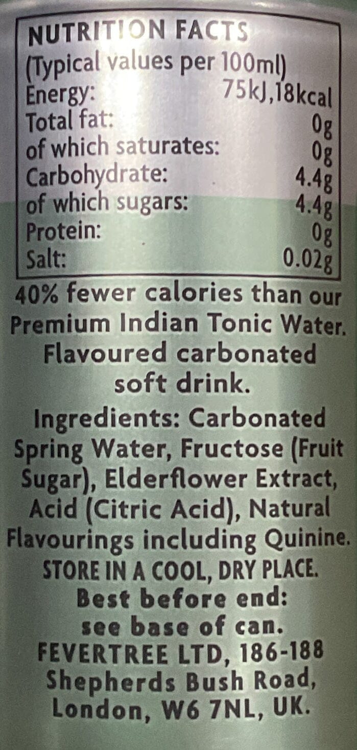 Fever Tree 接骨木花湯力水 * Carbonated Drinks Fever Tree 