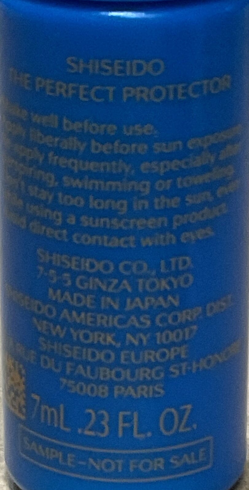 Shiseido 藍胖子防曬小樣7ml Sun Care Shiseido 