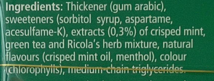 Ricola 無糖清新薄荷軟糖 Chewy Candies Ricola 