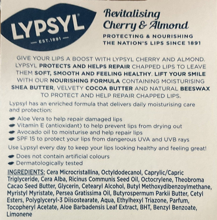 Lypsyl 櫻桃杏仁潤唇膏 Lip Care Lypsyl 