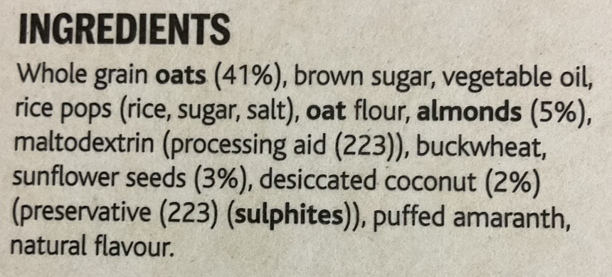 Hubbards 雲尼拿杏仁穀麥片 Nuts & Seeds Hubbards 