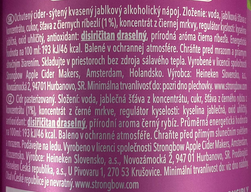 Strongbow 黑加侖子蘋果酒*4 Cider Strongbow 