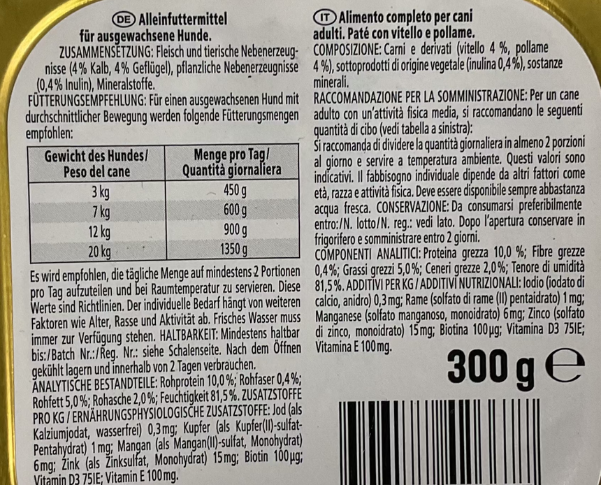 Jeden Tag 成犬雞肉醬 Pets Meals Jeden Tag 