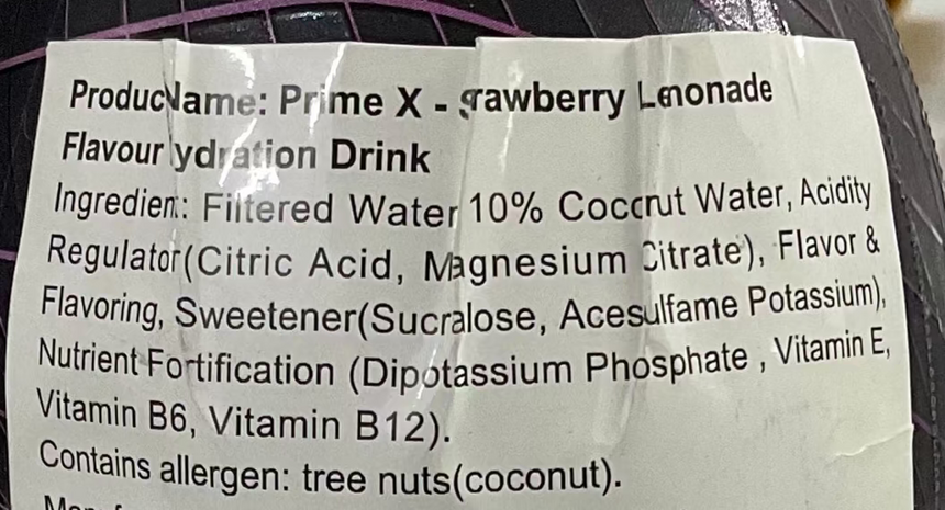 PRIME 草莓檸檬電解運動飲 Energy Drinks PRIME 