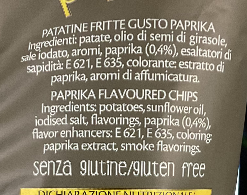 SALATI PREZIOSI 甜椒味薯片 Potato Crisps SALATI PREZIOSI 