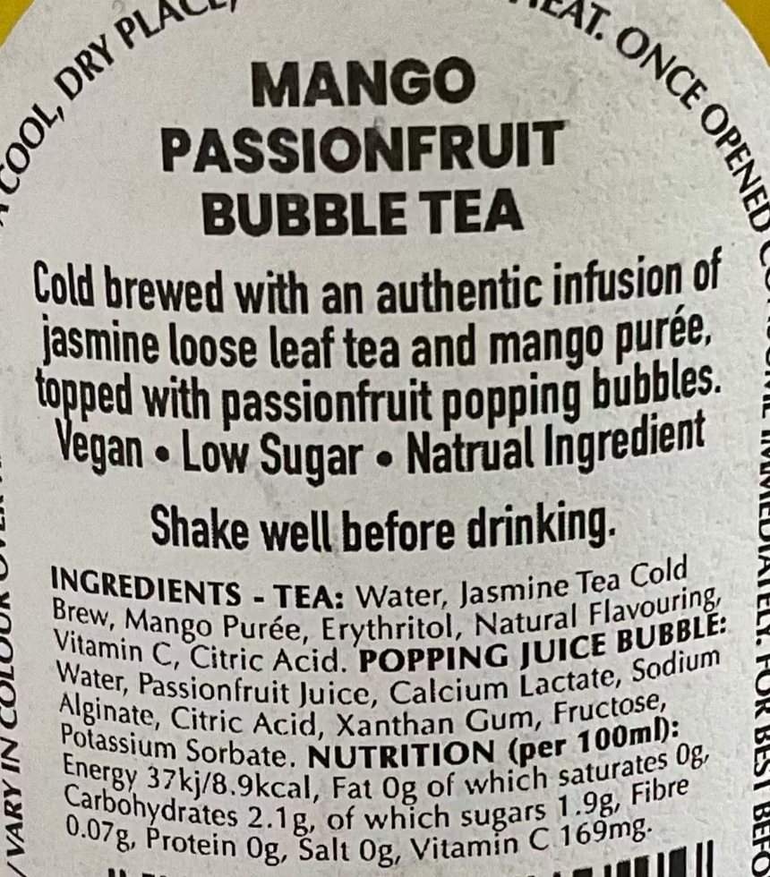 Dot Dot Bubble Tea 芒果百香果爆珠茶 Ready-to-drink Beverages / Juice Dot Dot Bubble Tea 