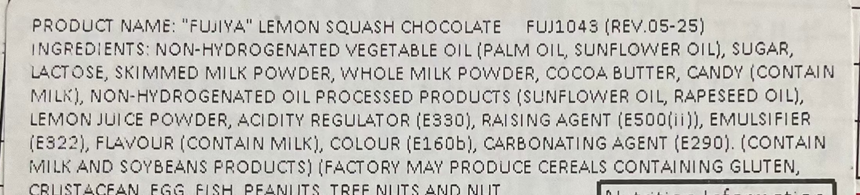 Fujiya 檸檬朱古力 Fujiya 