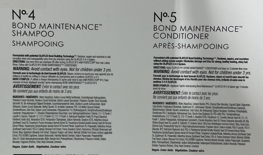 OLAPLEX No.4洗髮No.5護髮試用