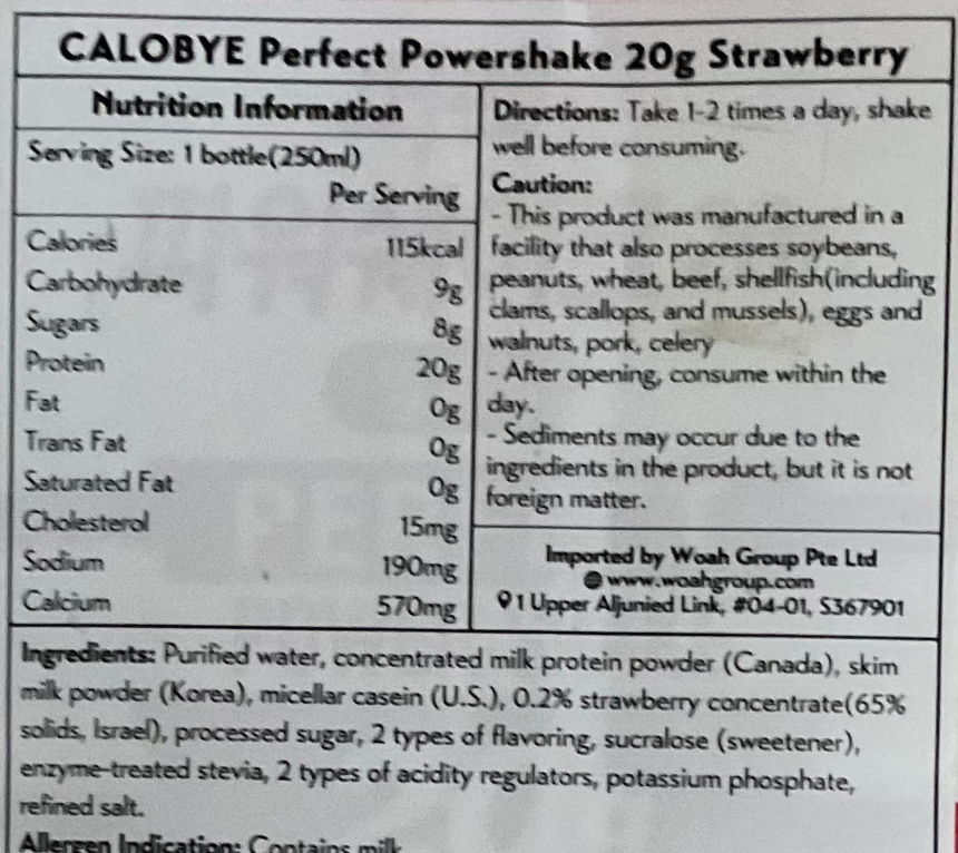 Calobye 草莓味蛋白奶昔 *