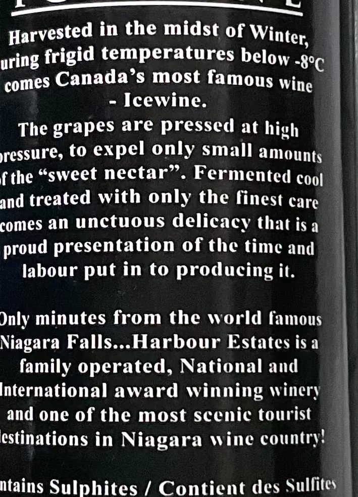 Harbour 赤霞珠紅冰酒2012 Alcoholic Beverages / Wine Harbour 