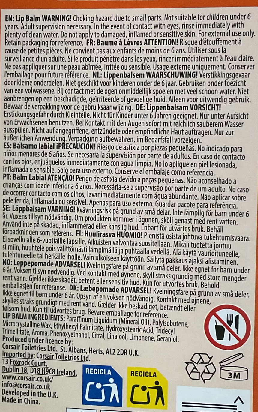 Chupa Chups 橙味珍寶珠潤唇膏 Lip Care Chupa Chups 