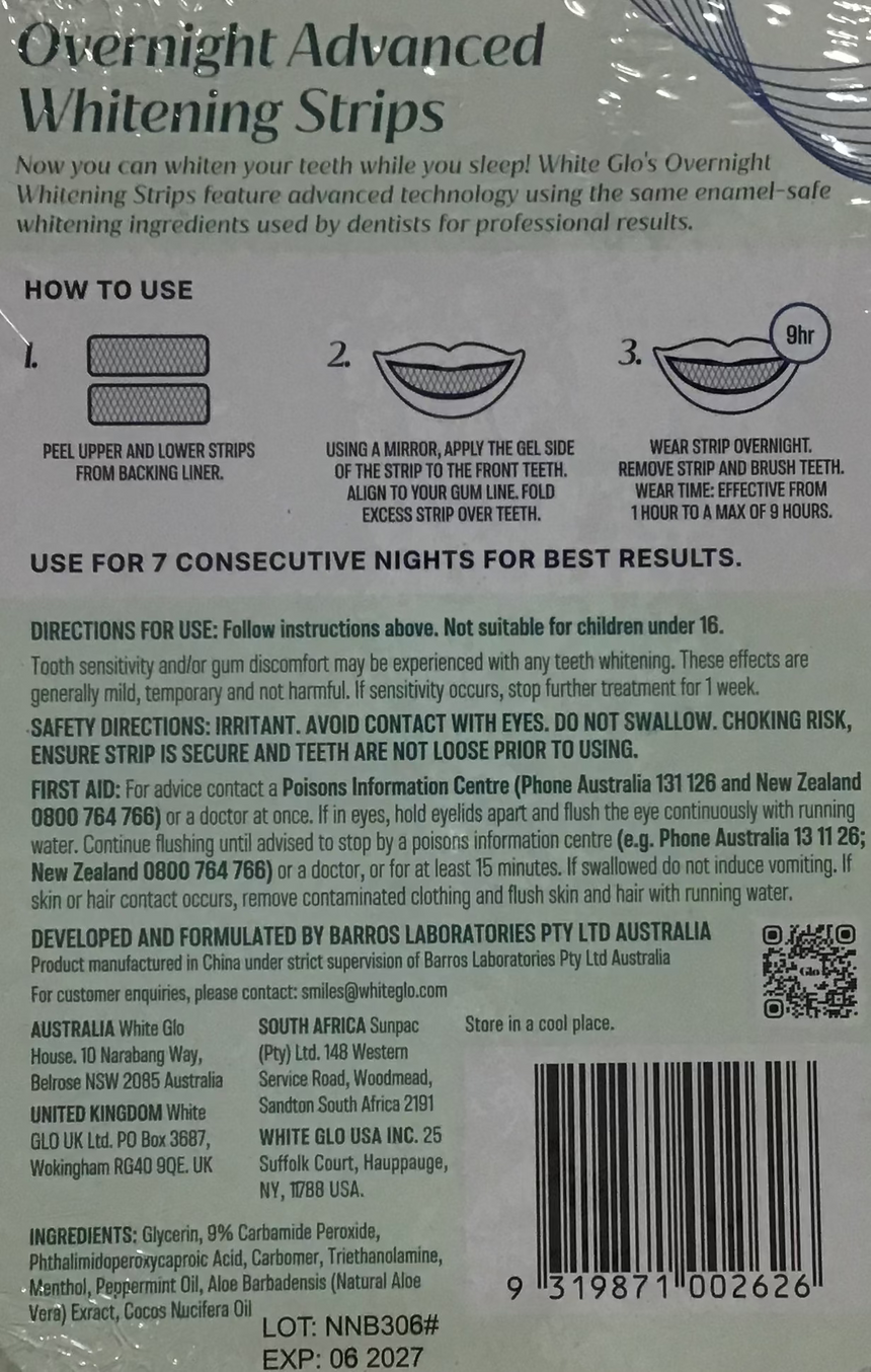 White Glo 專業級美白牙貼 Oral Care White Glo 